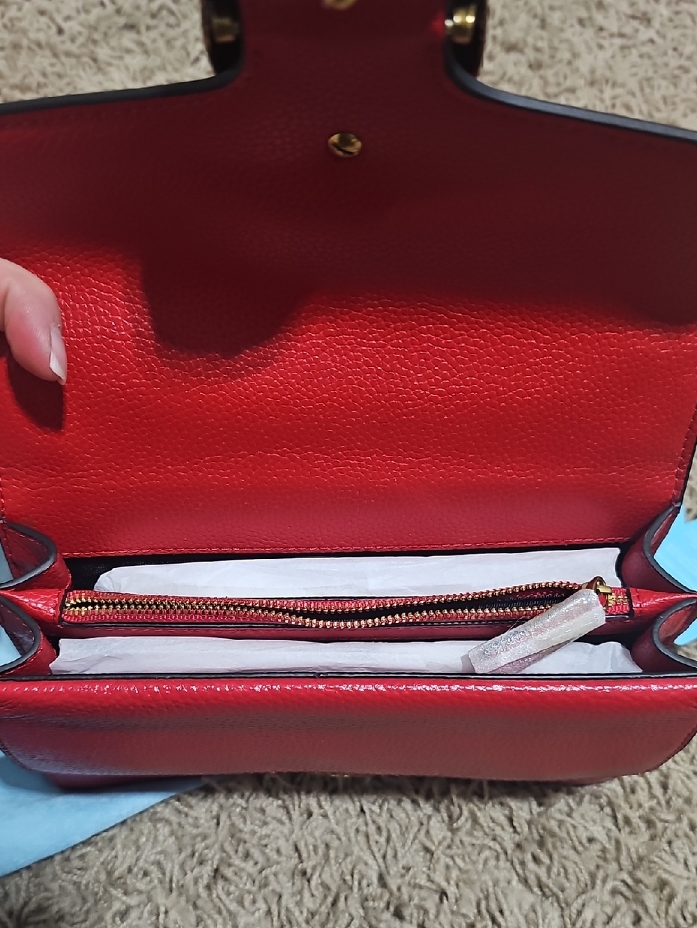 NWT Tiffany & Fred Purse Crystal Dragon Crossbody Shoulder Bag Red Leather - Picture 12 of 16